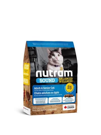 Лот: 18011313. Фото: 1. Nutram S5 Adult/Senior Cat Food... Корма
