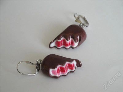 Лот: 668718. Фото: 1. Изделия из полимерной глины,серьги... Серьги, каффы