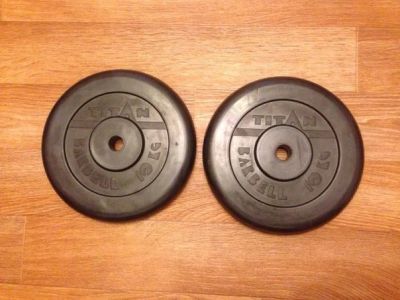 Лот: 6791023. Фото: 1. Диски Titan Barbell 10 кг - 2... Штанги, блины