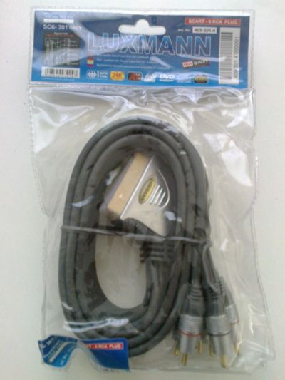 Лот: 7143113. Фото: 1. Кабель Luxmann SCART - 6 RCA IN... Шнуры, кабели, разъёмы