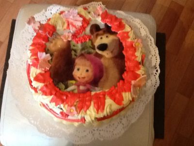 Лот: 7822794. Фото: 1. Торт Маша и Медведь с фотопленкой. Торты, пирожные