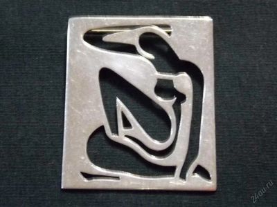Лот: 5848783. Фото: 1. Брошь, женщина, серебро, 20,2... Броши