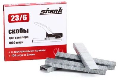 Лот: 20035510. Фото: 1. Скобы №23/6 Shark (1000шт) 5758. Другое (канцелярские и офисные товары)