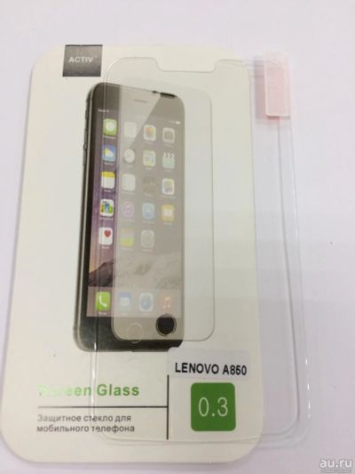 Лот: 9388515. Фото: 1. Защитное стекло Activ Lenovo A850... Защитные стёкла, защитные плёнки