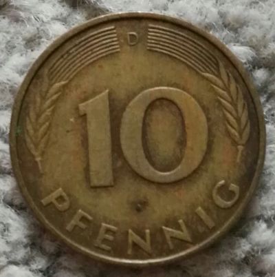 Лот: 18868472. Фото: 1. 10 пфеннигов 1990 D ФРГ Германия... Германия и Австрия