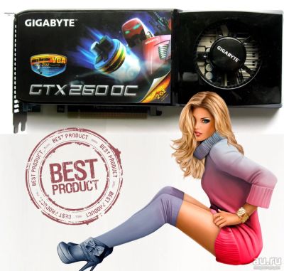 Лот: 11232774. Фото: 1. Nvidia Geforce GTX 260 OC Gigabyte... Видеокарты