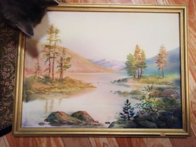 Лот: 14397023. Фото: 1. Картина на шелке. Картины, гравюры