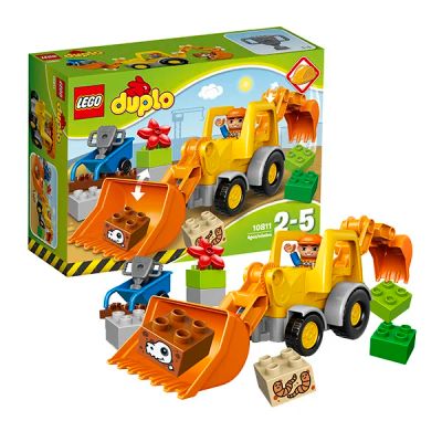 Лот: 8216534. Фото: 1. Лего Дупло Lego Duplo Экскаватор-погрузчик. Конструкторы