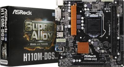 Лот: 16366354. Фото: 1. Материнская плата Asrock H110M-DGS... Материнские платы