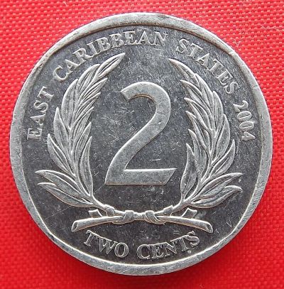Лот: 3214894. Фото: 1. (№3070) 2 цента 2004 (Восточно-Карибские... Америка