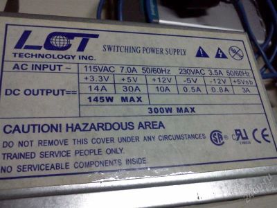 Лот: 1415410. Фото: 1. Блок питания LCT 300W рабочий. Корпуса, блоки питания