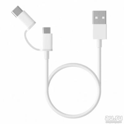 Лот: 9844242. Фото: 1. Кабель Xiaomi 2in1 USB - Micro... Дата-кабели, переходники