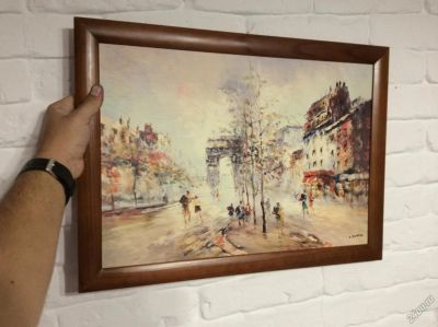 Лот: 5957263. Фото: 1. Картина арка в Париже. Холсты чистые