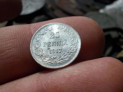 Лот: 14549379. Фото: 1. 25 пенни 1917 года, орёл без корон... Россия до 1917 года
