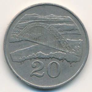 Лот: 9515389. Фото: 1. Зимбабве 20 центов 1980 год. Архитектура... Африка