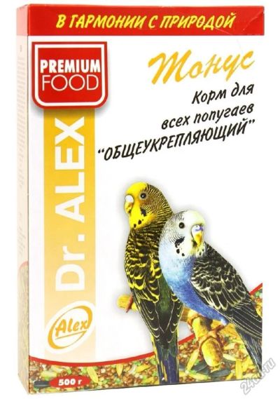 Лот: 6413290. Фото: 1. Корм Dr. ALEX для волнистых попугаев... Корма
