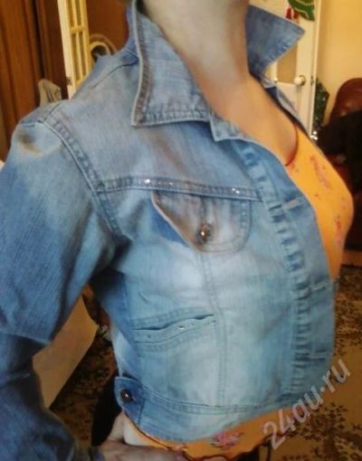Лот: 169486. Фото: 1. Курточка джинсовая женская, размер... Пиджаки, жилеты