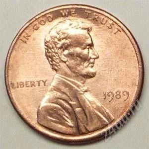 Лот: 1568794. Фото: 1. США. 1 цент 1989г. Америка