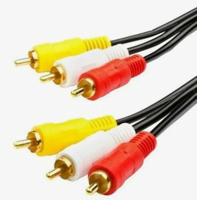 Лот: 22226645. Фото: 1. Кабель 3 RCA - 3 RCA 3 метра Gold... Зарядные устройства, блоки питания, адаптеры сетевые для смартфонов
