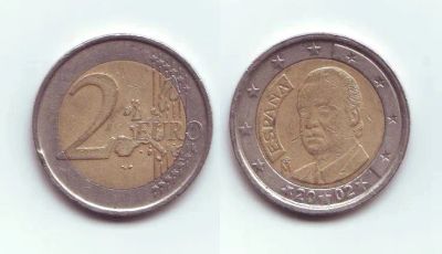 Лот: 19429066. Фото: 1. Монета Испания - 2 евро (2002). Европа
