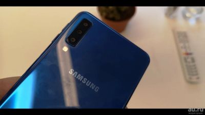 Лот: 13601391. Фото: 1. Смартфон Samsung A7 2018 Blue... Смартфоны