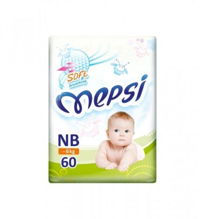 Лот: 6370653. Фото: 1. Подгузник Mepsi NB (0-6 кг) 60шт... Детская гигиена