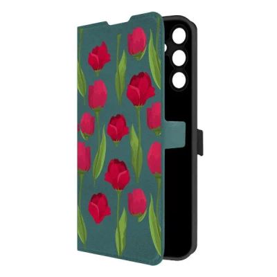 Лот: 25043822. Фото: 1. Чехол Krutoff Eco Book "Розы паттерн... Чехлы, бамперы