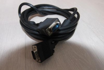 Лот: 7183361. Фото: 1. Кабель VGA 15 pin male-male черный... Шлейфы, кабели, переходники