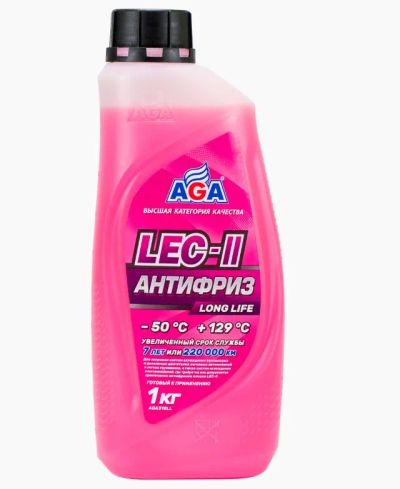 Лот: 25804860. Фото: 1. Антифриз AGA розовый LEC-II -50C... Масла, жидкости