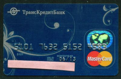 Лот: 5107391. Фото: 1. БК банковская карта ТрансКредитБанк... Телефонные, пластиковые карты