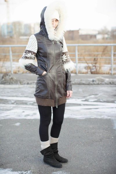 Лот: 5078166. Фото: 1. Куртка натуральная кожа+шерсть... Верхняя одежда