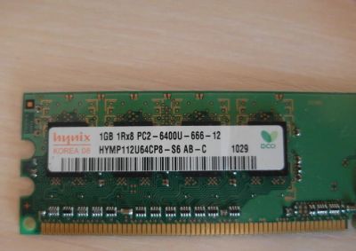 Лот: 7049979. Фото: 1. hynix 1gb 1Rx8 PC2-6400U-666-12. Оперативная память