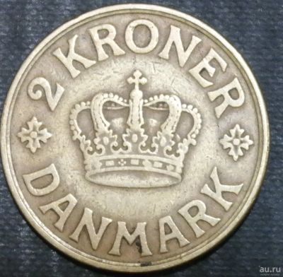 Лот: 12809195. Фото: 1. Дания. 2 кроны. 1925 год. Остальные страны