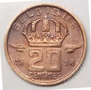 Лот: 1588367. Фото: 1. Бельгия. 20 сантим 1958г. Европа