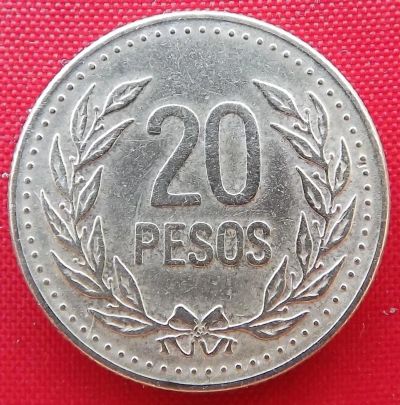 Лот: 4764030. Фото: 1. (№3622) 20 песо 1990 (Колумбия... Америка