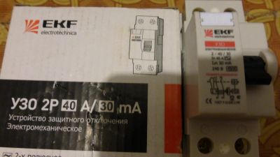 Лот: 6663766. Фото: 1. УЗО EKF 2Р 40А/30мА. Новое!. Автоматы, пакетники, предохранители