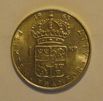 Лот: 6880363. Фото: 1. 1 крона 1965 года. Швеция. Серебро... Европа