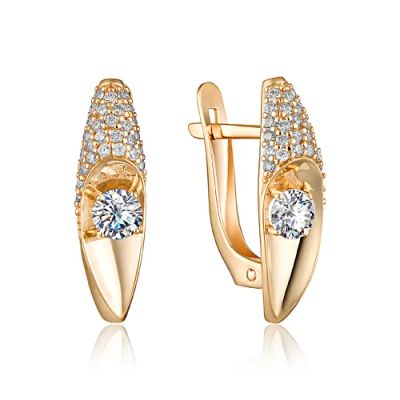 Лот: 23849344. Фото: 1. Серьги TALANT из золота с фианитами. Серьги, каффы