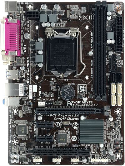 Лот: 17202154. Фото: 1. Gigabyte GA-B85M-D3V (Intel B85... Материнские платы