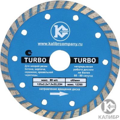 Лот: 10935569. Фото: 1. Диск Калибр Алмазный Turbo 125... Расходные материалы, сменные насадки