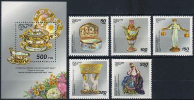 Лот: 20679145. Фото: 1. 1994, 10 августа. Русский фарфор... Марки