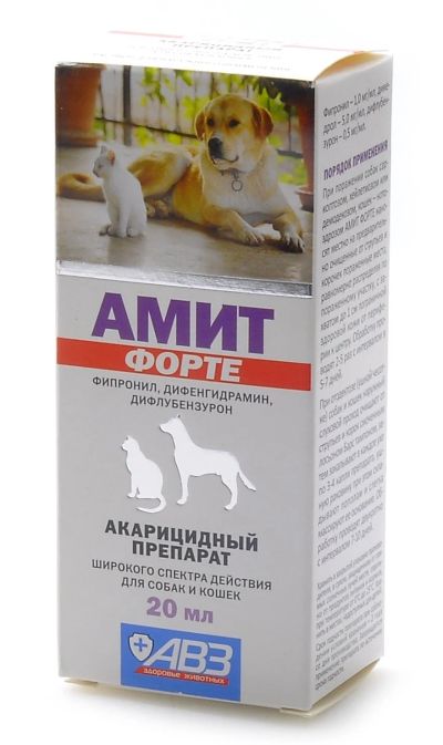 Лот: 12846851. Фото: 1. Амит форте, флакон 20 мл. Косметика для животных
