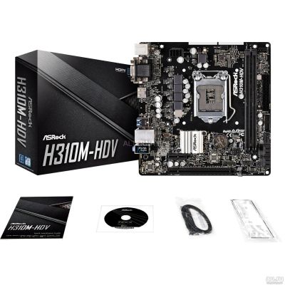Лот: 15926628. Фото: 1. ASRock H310M HDV Полный комплект. Материнские платы