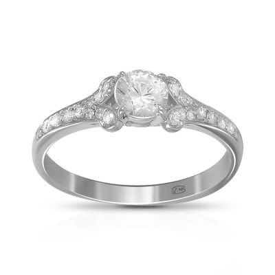 Лот: 23862781. Фото: 1. Кольцо из серебра с фианитом SWAROVSKI... Кольца, перстни