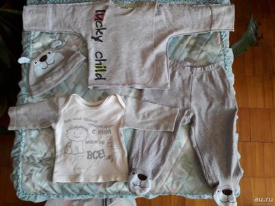 Лот: 9476422. Фото: 1. Комплект из 4-х вещей ползунки... Костюмы, пиджаки, комбинезоны
