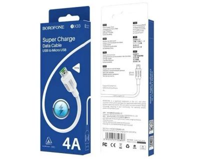 Лот: 20885013. Фото: 1. Кабель Borofone BX33 4A micro... Дата-кабели, переходники