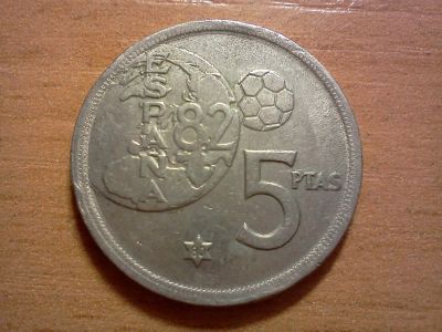 Лот: 6408025. Фото: 1. 5 песет. Европа