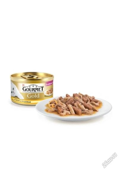 Лот: 5891379. Фото: 1. Консервы Gourmet Gold для кошек... Корма