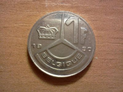 Лот: 6386329. Фото: 1. 1 франк бельгия 1989. Европа