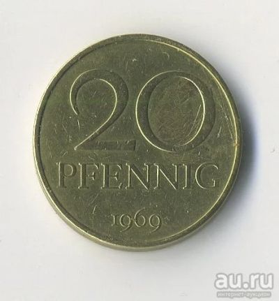 Лот: 13444520. Фото: 1. Лоты с Рубля! 20 ПФенинг 1969. Европа